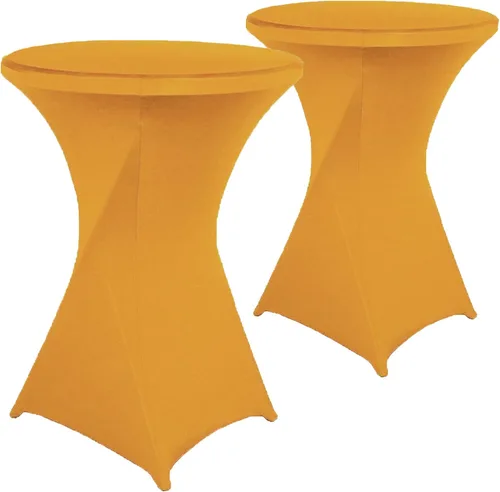 Miniatura 12 de Paquete de 2 Fundas para Mesa de Cóctel de Spandex Champán de 32x43 Pulgadas, Mantel de Cóctel Redondo Elástico, Funda de Mesa Highboy Ajustada