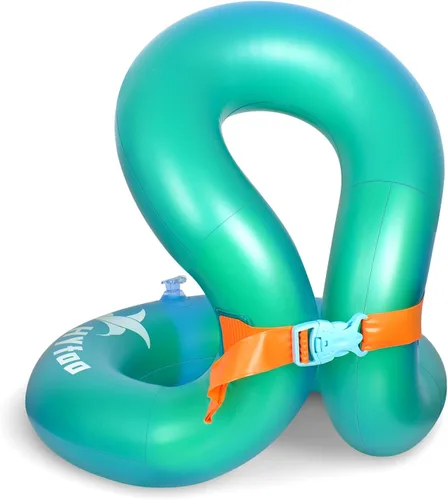 Miniatura 13 de Floaties - Chaleco de natación para niños, flotadores inflables portátiles para piscina, anillo de natación con hebilla de seguridad ajustable, Rosa