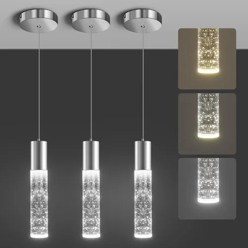 Miniatura 15 de OKELI Luces colgantes modernas, luces LED de cristal de burbuja para isla de cocina, accesorios de iluminación, mini iluminación colgante individual