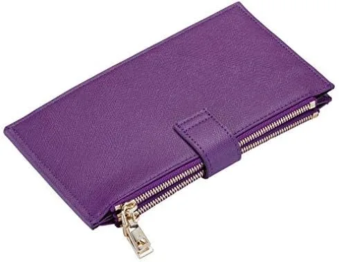 Miniatura 9 de Travelambo Cartera para mujer con bloqueo RFID y bolsillo con cremallera Cartera RFID