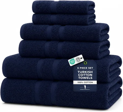 Miniatura 20 de Veteran Textile LLC - 6 piezas - Algodón turco - Juego de toallas de lujo para baño y cocina, 2 toallas de baño, 2 toallas de mano y 2 paños de baño