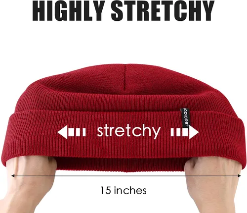 Miniatura 6 de Gorro de punto para hombre y mujer, gorro de punto cálido y holgado con puños