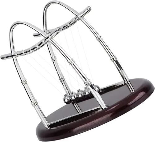 Miniatura 8 de Bolas de equilibrio clásicas Newton Cradle 5 bolas de acero de péndulo Ulum para oficina y educación escolar Newton bolas de cojinete oscilante (S)