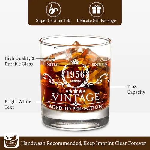 Miniatura 8 de Regalos de 70 cumpleaños para hombres, juego de vasos de whisky, decoraciones de cumpleaños de 70 años, suministros para fiesta, aniversario de 70