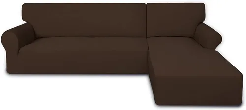 Miniatura 14 de PureFit - Fundas superelásticas para sofá modular en L, 2 fundas de elastano antideslizantes con borde elástico, ideal para niños y mascotas