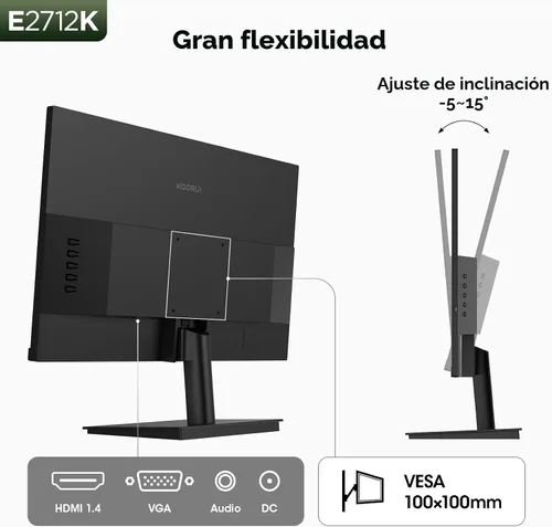 Miniatura 7 de KOORUI Monitor de oficina para juegos de 27 pulgadas, pantalla VA de 144 Hz, relación de contraste de 4000:1, FreeSync FHD 1080P, cuidado