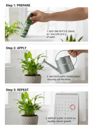 Miniatura 2 de Super Green Lucky Bamboo Fertilizante (3 botellas) Alimento vegetal multiusos listo para usar