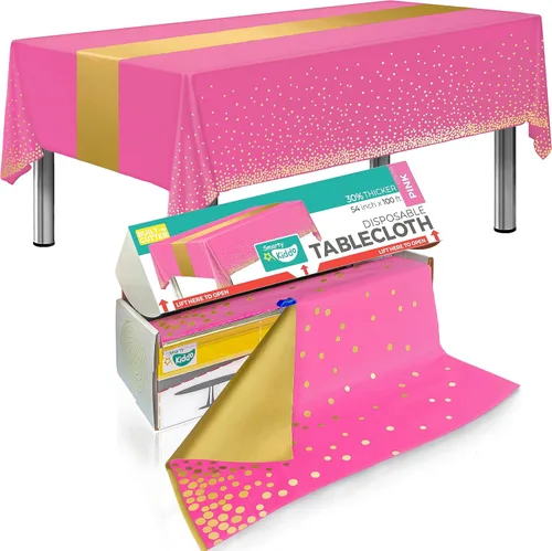 Miniatura 11 de Smarty Kiddo Rollo de mantel de plástico negro de 54 x 100 pies con caja de cortador integrada, mantel desechable para fiestas, pícnic, eventos