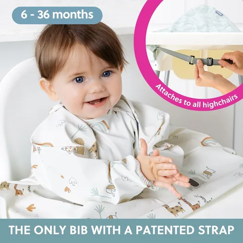 Miniatura 2 de BIBaDO - Baberos de manga larga para bebés - Bebés y niños pequeños de 6 a 36 meses - Babero de destete dirigido por el bebé - Fácil de limpiar