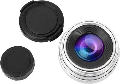 Miniatura 2 de Lente de cámara 1.378 in F1.6 CCTV C Mount enfoque manual Lente de apertura grande para lente M4/3 Fx Moun Arte y fotografía de belleza (plata)