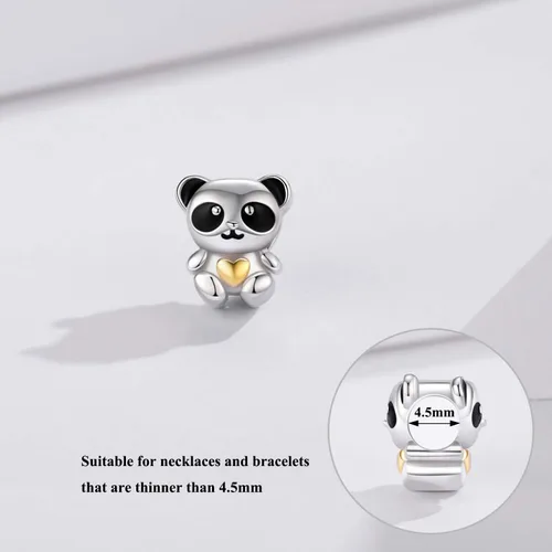 Miniatura 5 de Abalorio de plata de ley 925 con diseño de panda para pulsera Pandora regalo para mujer e hija