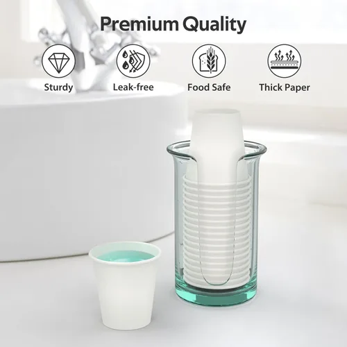 Miniatura 3 de Dealusy 200 tazas de café desechables de 3 onzas, tazas de enjuague bucal para baño, sin fugas, aptas para alimentos, mini taza de papel pequeña