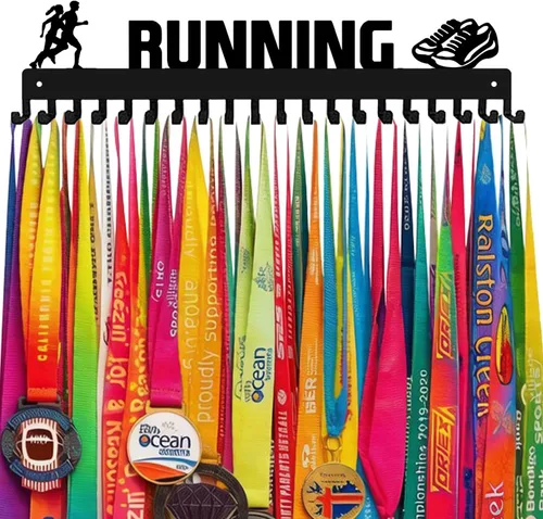 Miniatura 31 de Medal Hanger Display - She Believed She Could She Did - Personalized Medal Holder for Sport Race Runner Sturdy Steel Metal Plaque Over 63 Medals