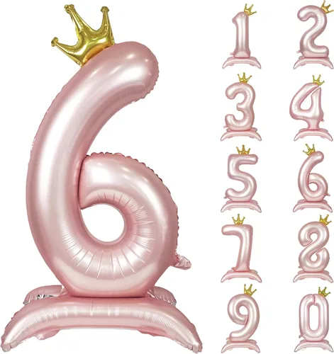 Miniatura 64 de Globos de aluminio grandes con corona negra número 0 para niños y niñas, cumpleaños, boda, aniversario, fiesta, baby shower, suministros 0