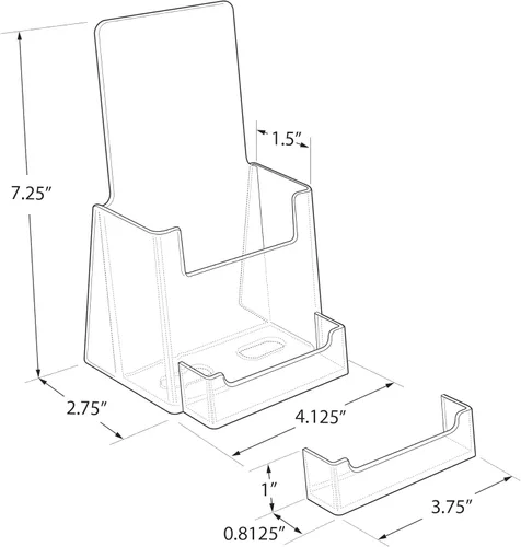 Miniatura 6 de Azar Displays, 252922, soporte para folleto de mostrador para volantes triples, tarjeta de visita o accesorio de tarjeta de regalo, soporte