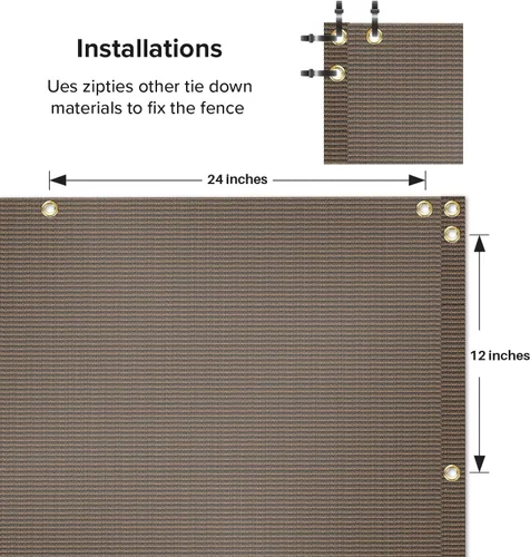 Miniatura 6 de 2.5' x 10' Malla de Pantalla de Valla de Privacidad para Balcón Protección contra Viento Cubierta Incluye Bridas de Cable para Terraza Apartamento