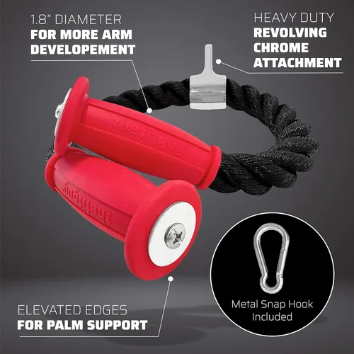 Miniatura 5 de THEFITGUY Combinación definitiva de cuerda de tríceps: 30 pulgadas de agarre ergonómico antideslizante cuerda de tríceps desplegable y cuerda