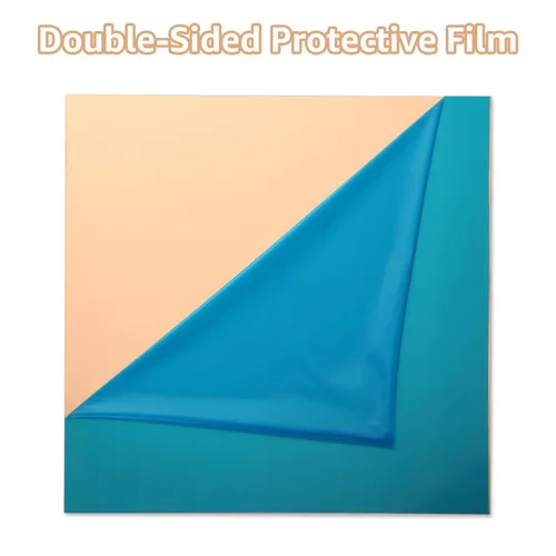 Miniatura 4 de 2PCS Láminas de Cobre Puro 12"x 12"x 0.02", Calibre 24 (0.5mm) de Grosor, 99.9% Metal Cu, Placas de Cobre con Película Adherida, Lámina de Placa