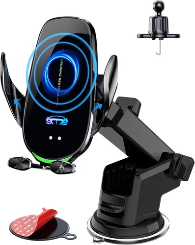 Miniatura 9 de Soporte inalámbrico para cargador de automóvil, carga rápida, sujeción automática de 15 W, soporte inteligente de inducción de control dual