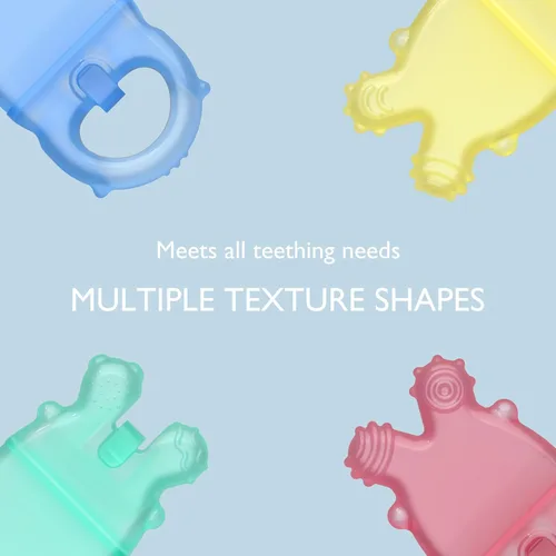 Miniatura 6 de Momcozy Juguetes mordedores para bebés, juguetes de dentición de silicona rellenables con agua fría para bebés, mordedor frío, mordedores de agua