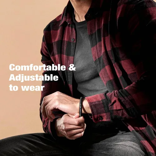 Miniatura 2 de Regalos inspiradores para hombres, pulseras con código morse, pulseras para hombre, regalos de graduación para él, Día del Padre, pulsera de cuero