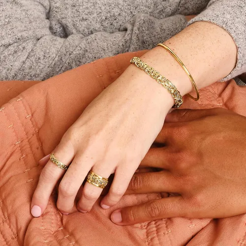Miniatura 4 de Pulsera de oro amarillo italiano de 10 quilates Canaria