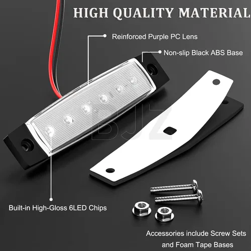 Miniatura 4 de BJZ luces LED para remolque verdes, 6 luces LED, barra de luz de señal de giro, indicador de luz de 3.8" para parte delantera y trasera
