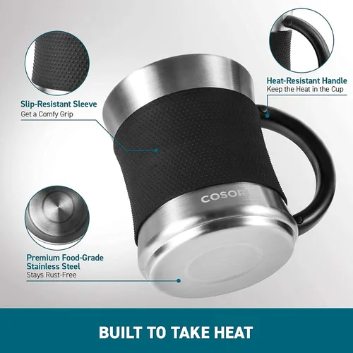 Miniatura 10 de COSORI Calentador de Taza de Café y Juego de Tazas para Escritorio, Calentador de Tazas, Regalos para Oficina y Navidad, Control de Temperatura