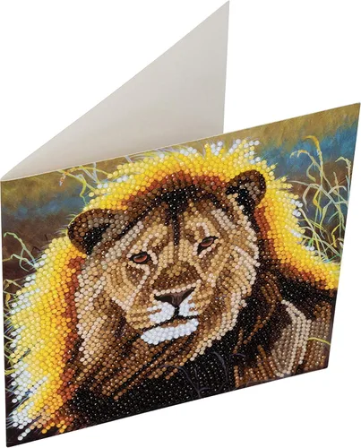 Miniatura 2 de CRYSTAL ART Kit de tarjetas de león en reposo 7.1 x 7.1 in