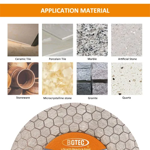 Miniatura 4 de BGTEC Hojas de sierra de diamante, rueda de corte de 4.5 pulgadas/4.528 in para baldosas de cerámica, azulejos de porcelana, mármol, piedra