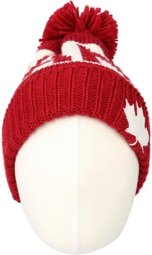 Miniatura 2 de WITHMOONS Gorro de punto JZP0027 con diseño de bandera de Canadá