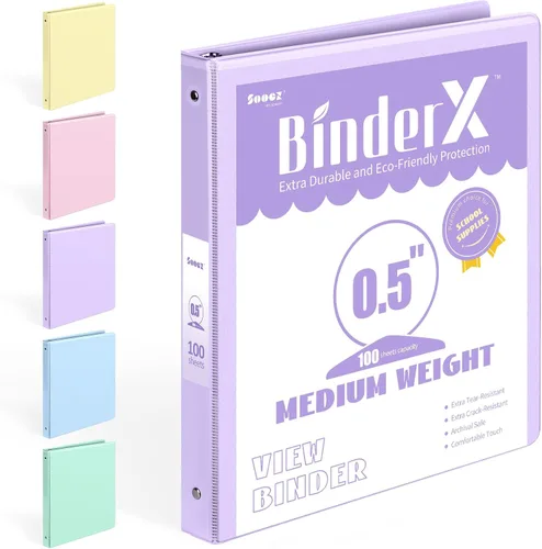 Miniatura 9 de BinderX - Carpeta de 3 anillos redondos extraduradera de 1 pulgada, se adapta a 175 hojas de papel de 8.5 x 11 pulgadas, cubierta personalizable