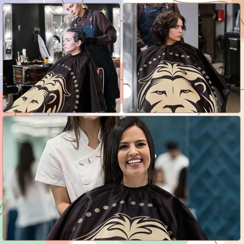 Miniatura 4 de Capa profesional para cortar el pelo con cepillo para el cuello, capa de peluquería de gran tamaño para hombres, mujeres y niños