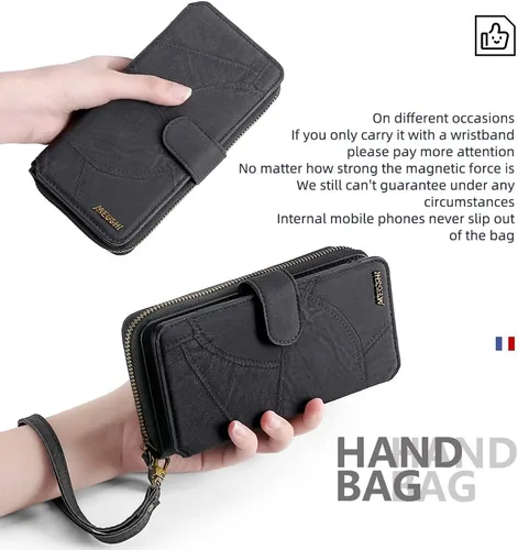 Miniatura 7 de Asuwish Funda de teléfono para Samsung Galaxy Note 10 Plus Note10+ 5G con cremallera, funda desmontable con protector de pantalla y ranura para Negro