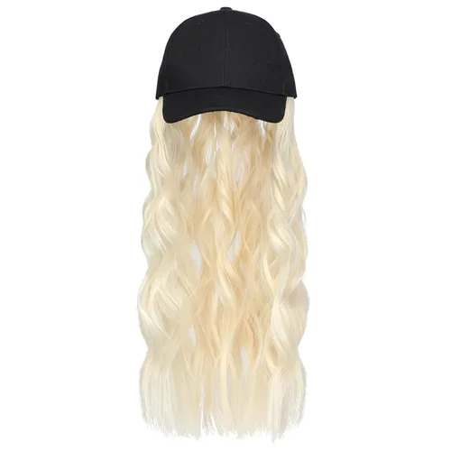 Miniatura 14 de Peluca de gorra de béisbol para mujer, gorra de béisbol con extensiones de cabello, gorra ajustable adjunta de 15 pulgadas, peluca sintética corta