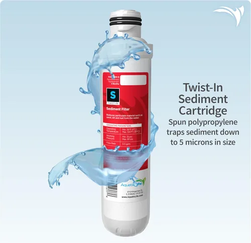 Miniatura 2 de Aquatic Life Paquete de cartuchos de repuesto de filtro de agua de ósmosis inversa Twist-In para acuario, incluye membrana de 75 GPD, sedimentos