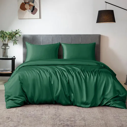 Miniatura 12 de TXHSILK - Sábanas 100% de seda, seda 7A+, 3 piezas, transpirables, suaves, 1 funda de edredón, 2 fundas de almohada con cremallera oculta