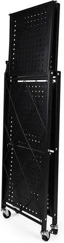 Miniatura 8 de HealSmart Estante de metal plegable de 3 niveles resistente, 14.96 pulgadas de profundidad x 27.95 pulgadas de ancho x 34.25 pulgadas de alto, Negro