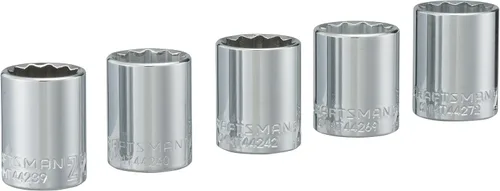 Miniatura 2 de CRAFTSMAN Juego de zócalos, unidad de 1/2 pulgada, MM, 5 piezas (CMMT34574)