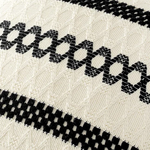 Miniatura 4 de MIULEE Fundas de almohada lumbares decorativas bohemias, cojín de algodón retro, tejidas de macramé para decoración del hogar para cama, sofá