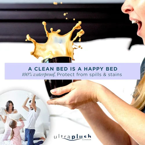 Miniatura 6 de UltraPlush - Juego de 2 protectores de almohada impermeables para cama king