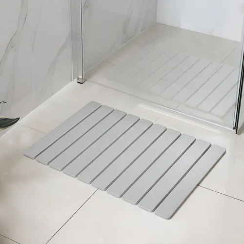 Miniatura 11 de Meowoo Tapete de baño plegable de piedra de 15.7 x 11.8 pulgadas, tapete de baño de tierra de diatomeas, antideslizante, de secado rápido, súper