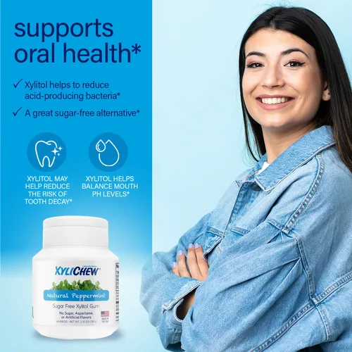 Miniatura 6 de Xylichew - Goma de mascar 100% xilitol, sin OMG, sin aspartamo, sin gluten y sin azúcar, cuidado bucal natural, alivia el mal aliento y la boca seca