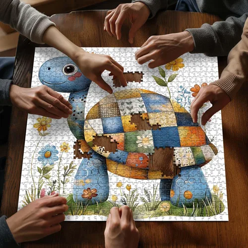 Miniatura 4 de Rompecabezas de tortuga marina para adultos, 1000 piezas, rompecabezas de animales lindos de la naturaleza, rompecabezas de plantas y flores, arte