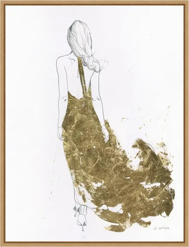 Miniatura 11 de Amanti Art Lienzo enmarcado para pared, 24 x 18 pulgadas, vestido dorado II por James Wiens, lienzo enmarcado para pared, obras de arte populares
