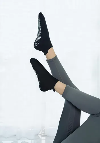 Miniatura 7 de RATIVE Calcetines antideslizantes para yoga, pilates y hospitales, con agarres, para mujeres y hombres