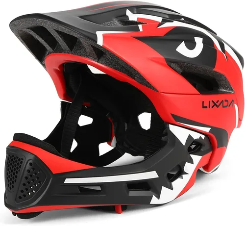 Miniatura 12 de Lixada Casco de bicicleta para niños, ajustable, desmontable, de cara completa, casco de ciclismo para niños, bicicleta, monopatín, scooter,