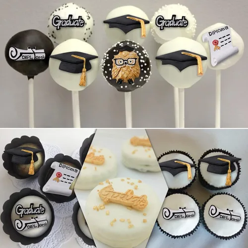 Miniatura 2 de Moldes de graduación de silicona, moldes de fondant de graduación con tapa de graduación de búho, molde de silicona para chocolate, dulces