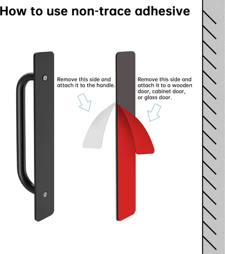 Miniatura 7 de NiHome Manijas autoadhesivas para puerta de gabinete, paquete de 2 tiradores de aleación de aluminio de 5.8 pulgadas para acceso instantáneo a