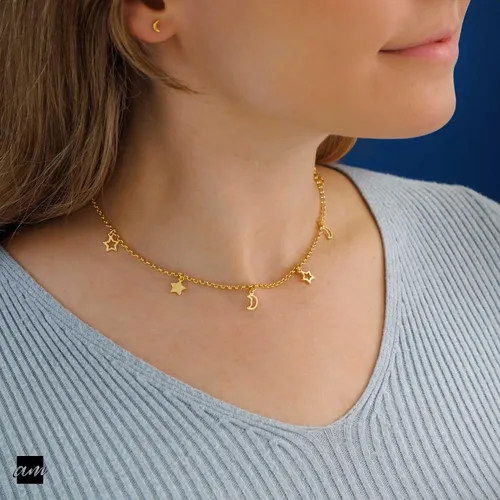 Miniatura 2 de Amberta Women 925 Sterling Silver Celestial Choker